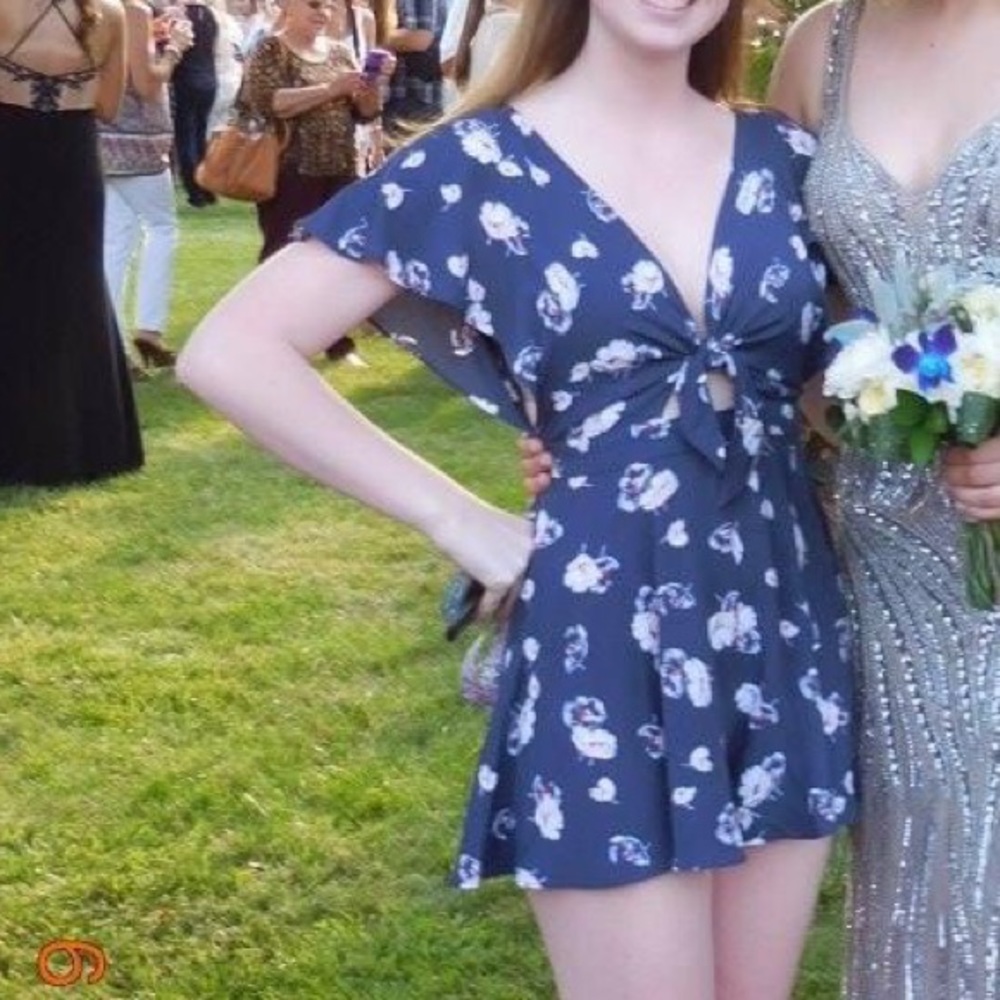 Navy Floral Romper